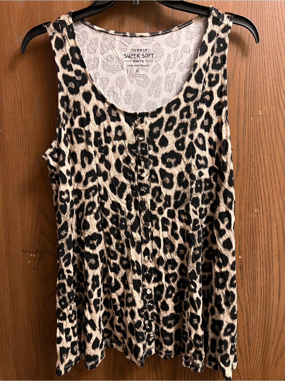 torrid Leopard Print Button-Front button up Tank Top - Black & Tan